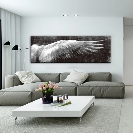 Angel Wings Vintage Wall Art Canvas Prints Wide Format Poster For Above The Sofa Bedroom Wall Art Decor