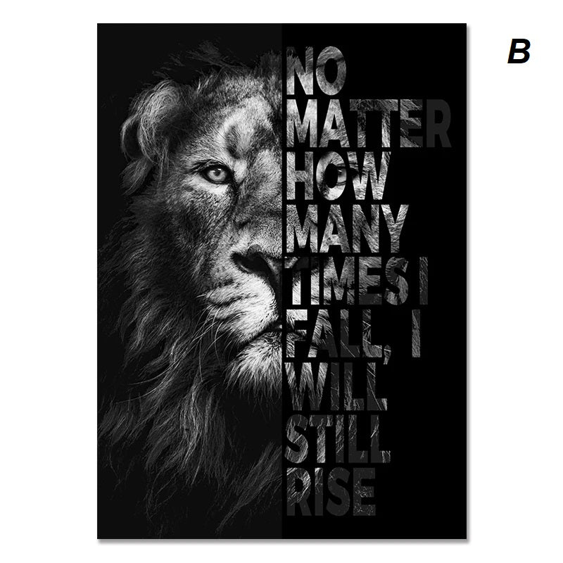 Animal Motivational Quotes Modern Canvas Print Wall Art Inspirational Words For Modern Living Room Office Home Décor