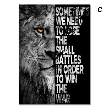 Animal Motivational Quotes Modern Canvas Print Wall Art Inspirational Words For Modern Living Room Office Home Décor