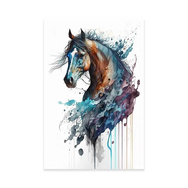 Watercolor Lion Horse Panda Elephant Canvas Prints Minimalist Wildlife Wall Art Animals Picture For Modern Living Room Children Room Home Décor