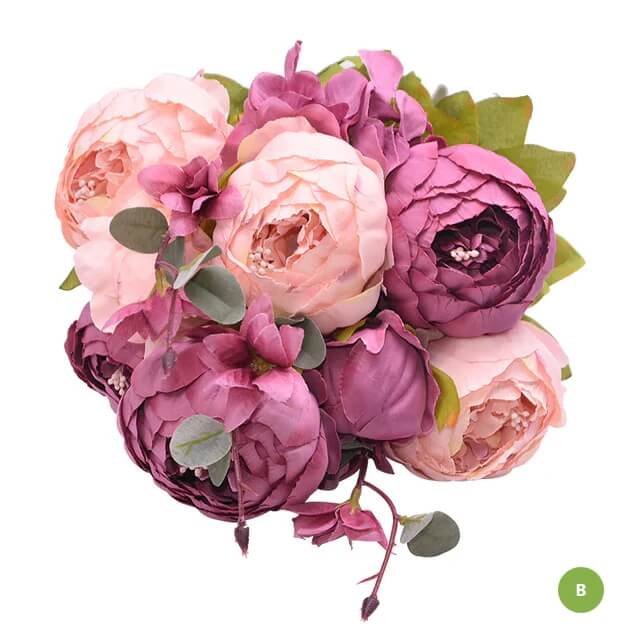 Fashionable Artificial Silk Peony Flower Bouquet For Wedding Venue Living Room Bedroom Stylish Peonies Floral Display For Modern Home Décor