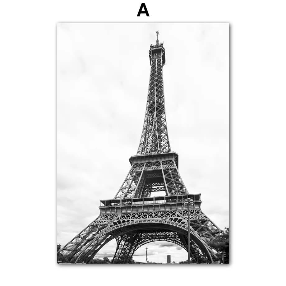 Poster of Black and white photo of the Eiffel Tower