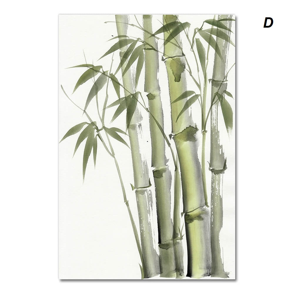 Bamboo Leaf Minimalist Wall Art Canvas Print Botanical Poster For Modern Loft Living Room Home Décor