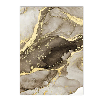Beige Golden Flowing Liquid Marble Wall Art Canvas Prints For Modern Loft Living Room Modern Bedroom Art Decor