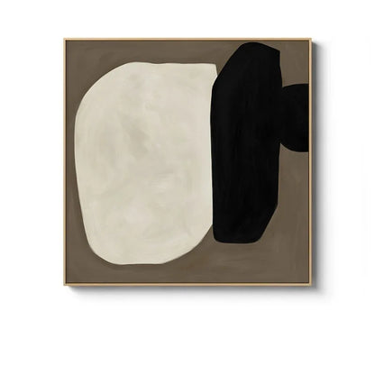 Abstract Beige Terracotta Minimalist Geometric Wall Art Canvas Prints Square Format Poster For Bedroom Modern Art