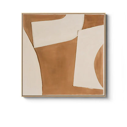Abstract Beige Terracotta Minimalist Geometric Wall Art Canvas Prints Square Format Poster For Bedroom Modern Art