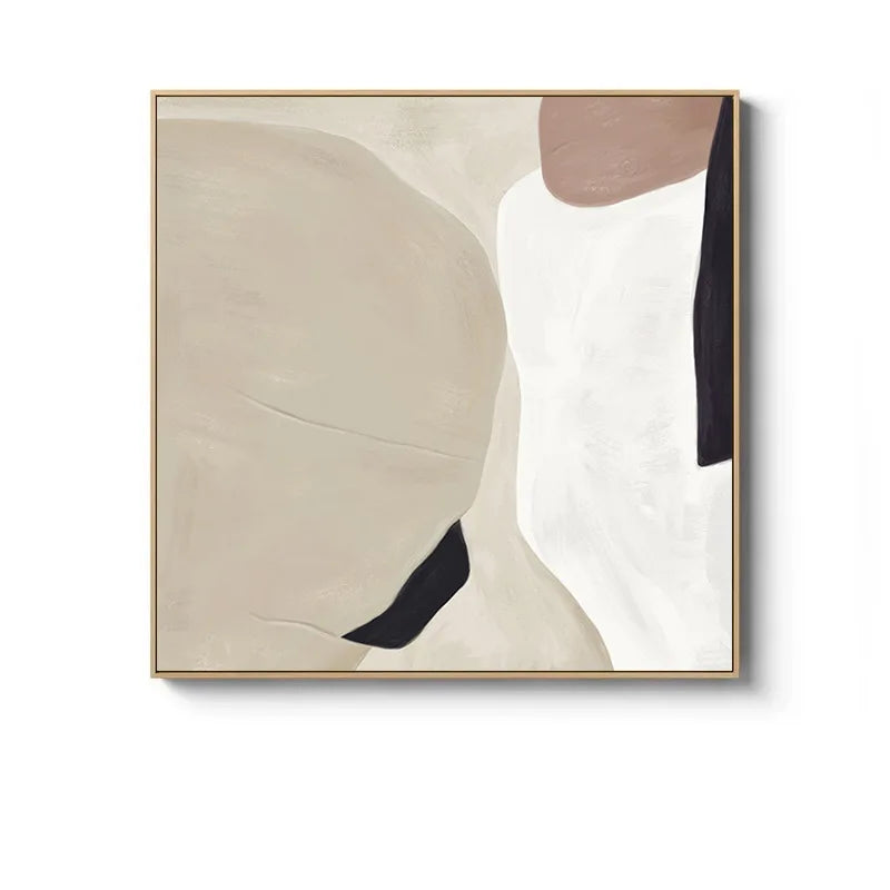 Abstract Beige Terracotta Minimalist Geometric Wall Art Canvas Prints Square Format Poster For Bedroom Modern Art