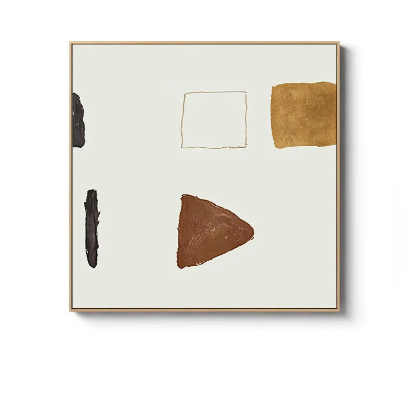 Abstract Beige Terracotta Minimalist Geometric Wall Art Canvas Prints Square Format Poster For Bedroom Modern Art