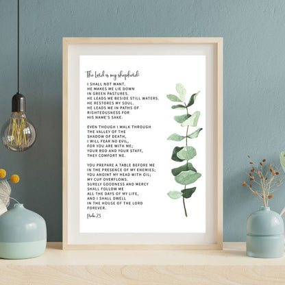 Bible Quotes Psalm 23 Verse Wall Art Canvas Print Motivational Poster For Living Room Wall Decor