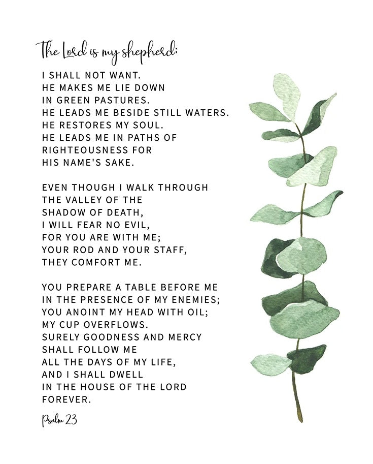 Bible Quotes Psalm 23 Verse Wall Art Canvas Print Motivational Poster For Living Room Wall Decor