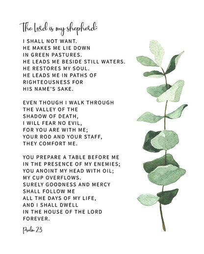 Bible Quotes Psalm 23 Verse Wall Art Canvas Print Motivational Poster For Living Room Wall Decor