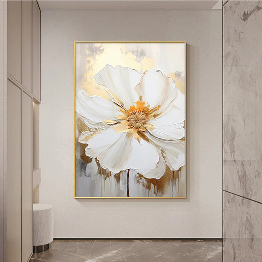 Big White Flower Wall Art Canvas Prints Modern Floral Posters For Living Room Dining Room Wall Decoration