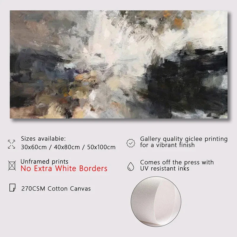 Large Abstract Wall Art Canvas Prints Neutral Color Poster For Modern Living Room Dining Room Home Office Wall Art Decor