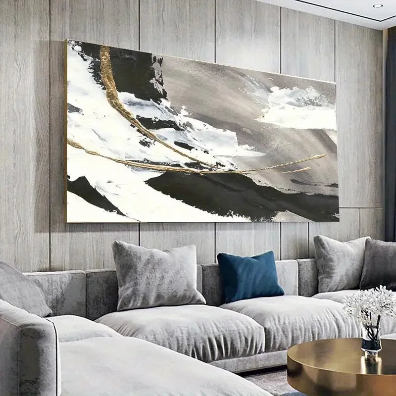 Large Abstract Wall Art Canvas Prints Neutral Color Poster For Modern Living Room Dining Room Home Office Wall Art Decor