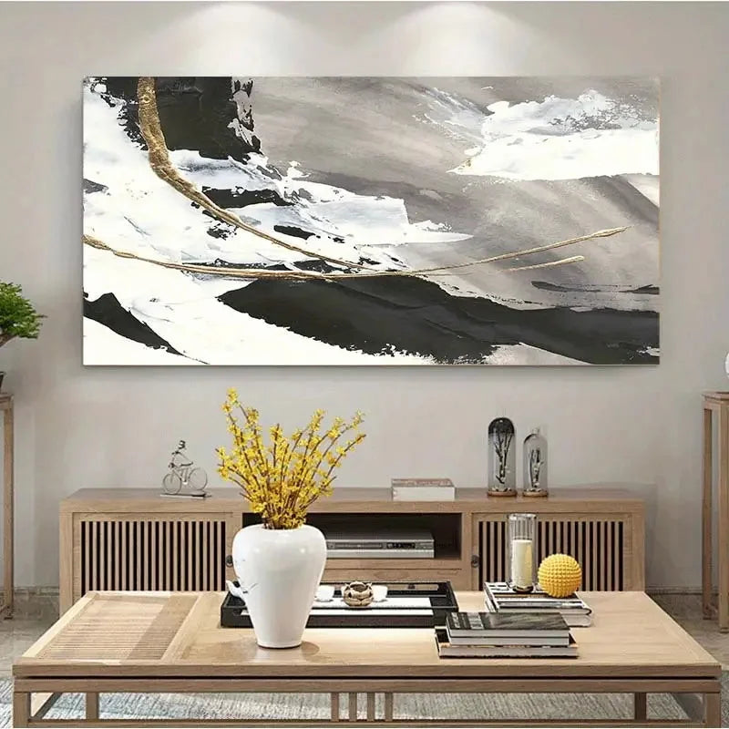 Large Abstract Wall Art Canvas Prints Neutral Color Poster For Modern Living Room Dining Room Home Office Wall Art Decor
