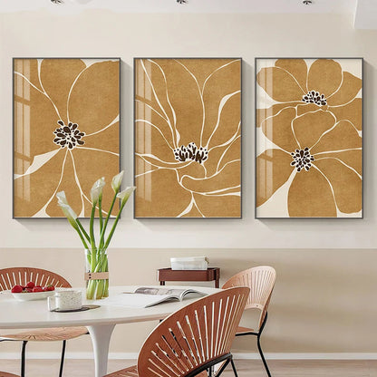 Big Floral Abstract Botanical Pastel Wall Art Canvas Prints For Modern Apartment Living Room Dining Room Wall Decor