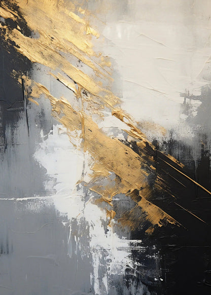 Abstract Black Grey Green Golden Wall Art Canvas Print For Modern Apartment Living Room Decor