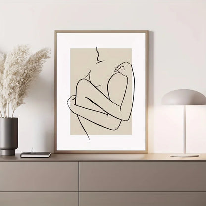 Simple Minimalist Line Art Couple Love Art Canvas Prints Together Quote Poster For Scandinavian Bedroom Living Room Modern Home Decor