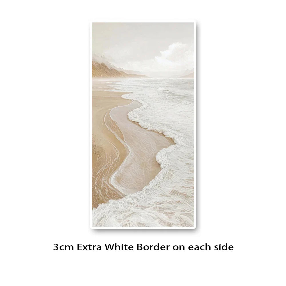 White Seascape Coastal Large Wall Art Canvas Prints Modern Artwork For Living Room Foyer Art Decor