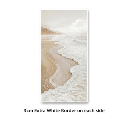 White Seascape Coastal Large Wall Art Canvas Prints Modern Artwork For Living Room Foyer Art Decor