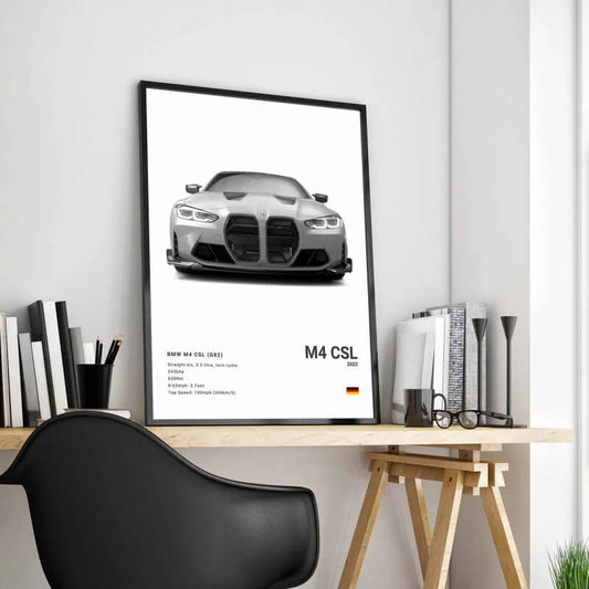 Black White Luxury Sport Racing Car Motorsport Canvas Print Wall Art For Modern Living Room Office Décor