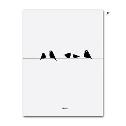 Black And White Cats Line Art Minimalist Canvas Prints Animals Poster Nordic Wall Art Modern Pictures For Living Room Home Décor