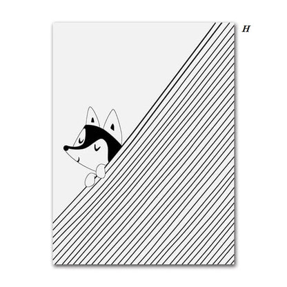 Black And White Cats Line Art Minimalist Canvas Prints Animals Poster Nordic Wall Art Modern Pictures For Living Room Home Décor