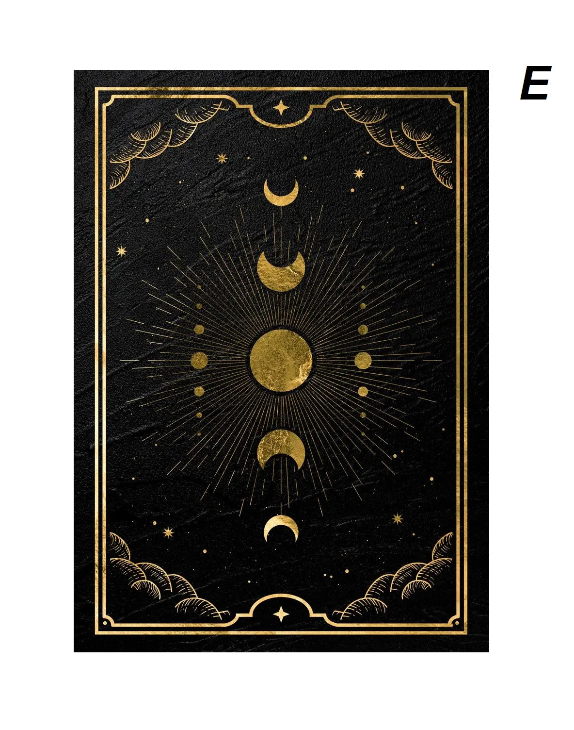 Black Gold Tarot Card Wall Art Prints Sun Moon Esoteric Symbolism Canvas Art Mystical Tarot Wall Décor