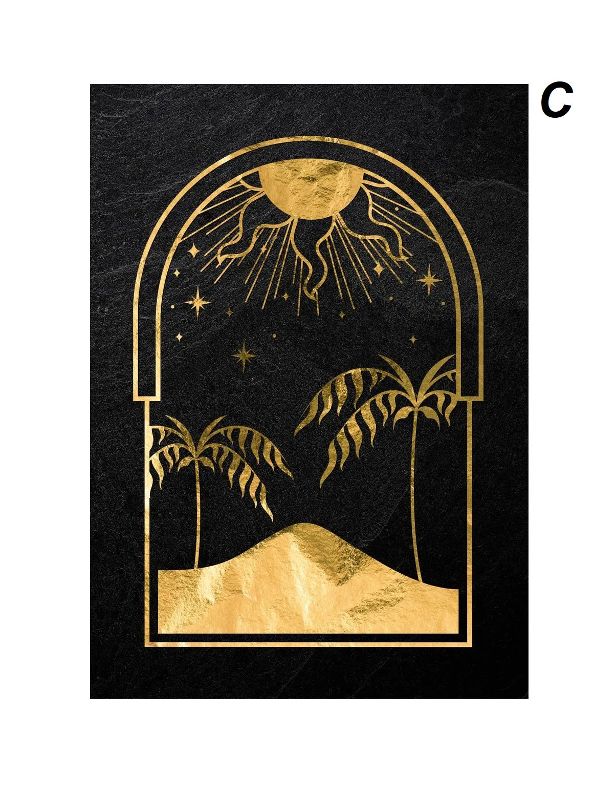 Black Gold Tarot Card Wall Art Prints Sun Moon Esoteric Symbolism Canvas Art Mystical Tarot Wall Décor