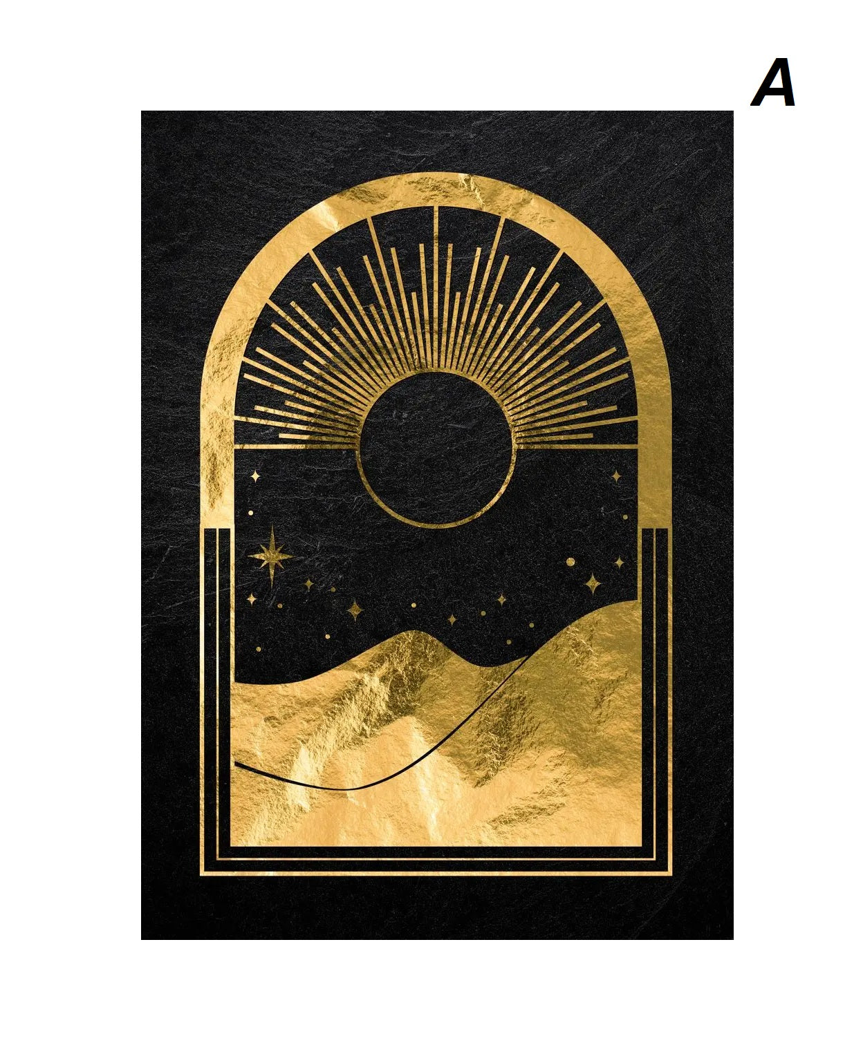Black Gold Tarot Card Wall Art Prints Sun Moon Esoteric Symbolism Canvas Art Mystical Tarot Wall Décor
