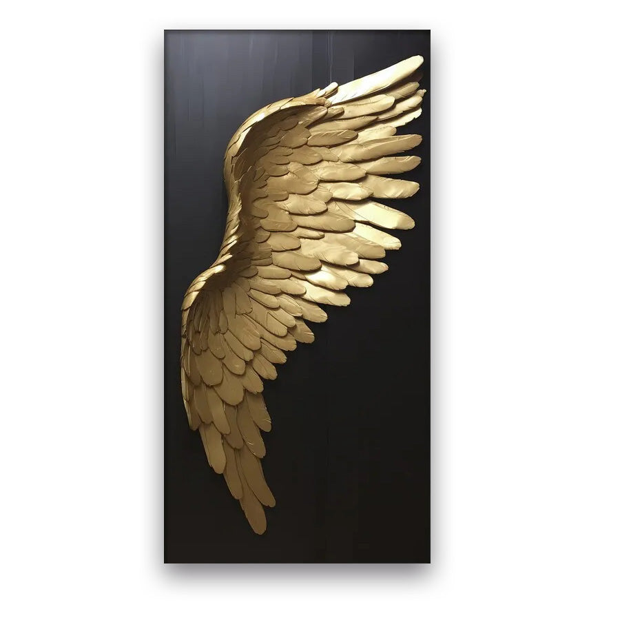 Golden Dream Angel Wings Large Wall Art Canvas Prints For Modern Apartment Living Room Boutique Fashion House Art Decor