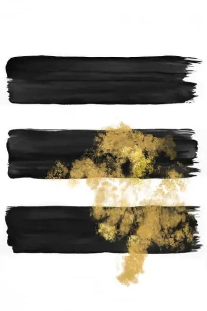 Black Golden Lines Minimalist Minimalist Wall Art Canvas Prints For Modern Apartment Living Room Decor