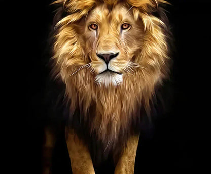 Black Golden Lion Wall Art Canvas Print For Entrance Foyer Living Room Home Decor