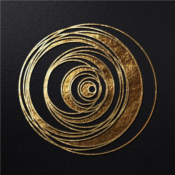 Black Golden Spherical Abstract Geometric Wall Art Canvas Prints Modern Aesthetics Square Format Poster For Living Room Home Office Decor