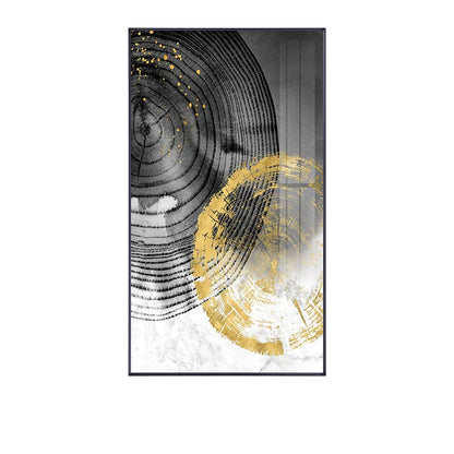 Black Gray Golden Abstract Tree Rings Wall Art Canvas Prints For Living Room Dining Room Scandinavian Interiors
