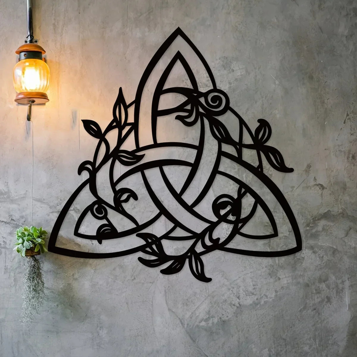 Black Metal Celtic Knot 3d Iron Crafted Wall Mounted Art Decoration For Living Room Bedroom Creative Home Decor