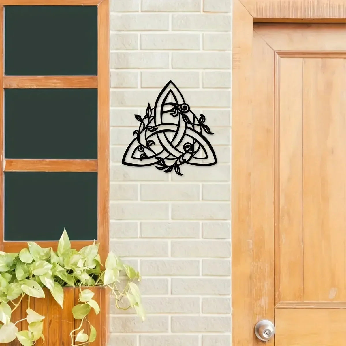 Black Metal Celtic Knot 3d Iron Crafted Wall Mounted Art Decoration For Living Room Bedroom Creative Home Decor