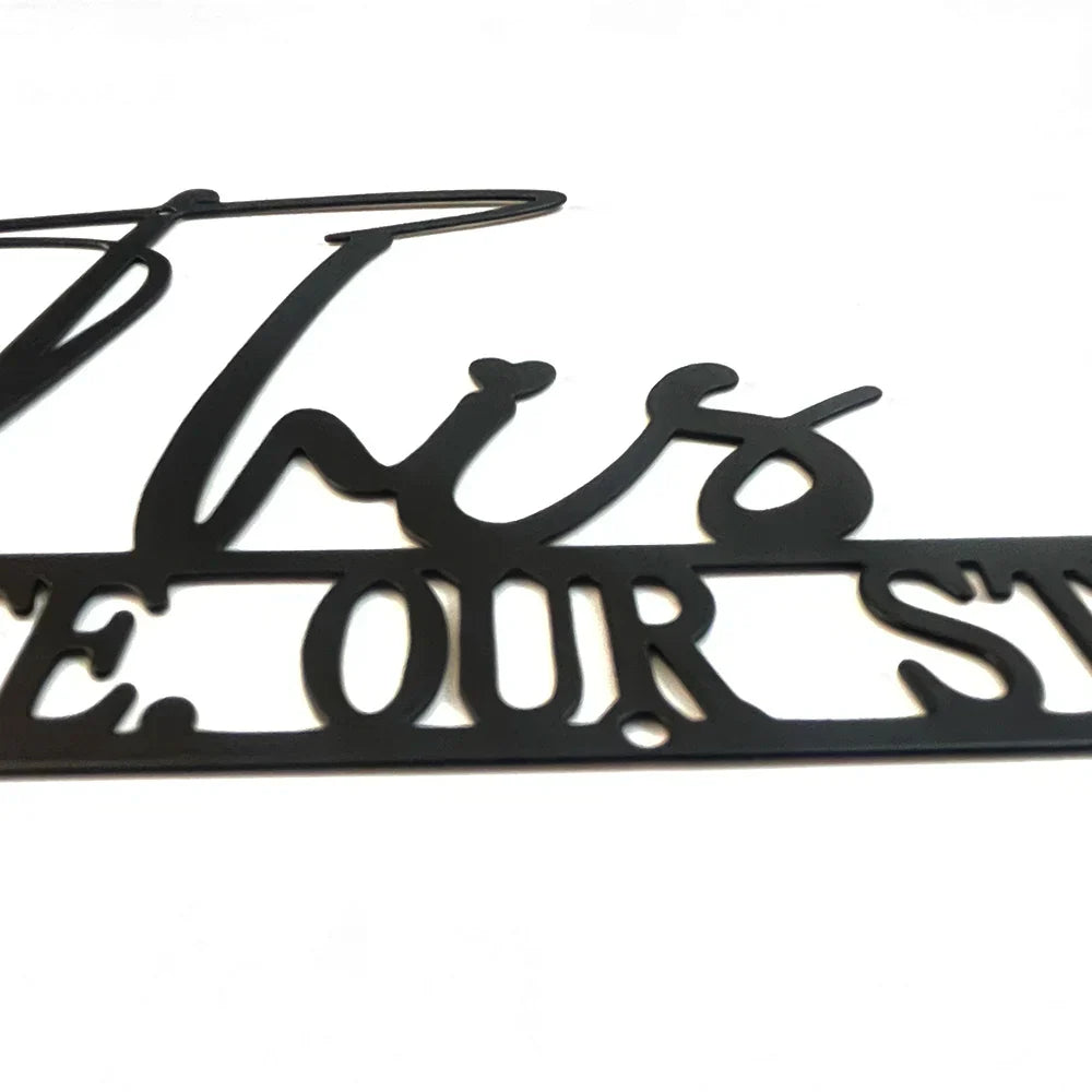 Black Metal Typographic Quote Wall Art 3d Iron Crafted This Is Us Wall Plaque For Living Room Dining Room Wall Decor