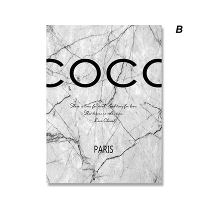 Black White Fashion Wall Art Prints Coco Chanel Dior Surfboard Perfume Posters Minimalist Modern Home Decor Chic Inspirational Wall Art for Living Room Bedroom Office