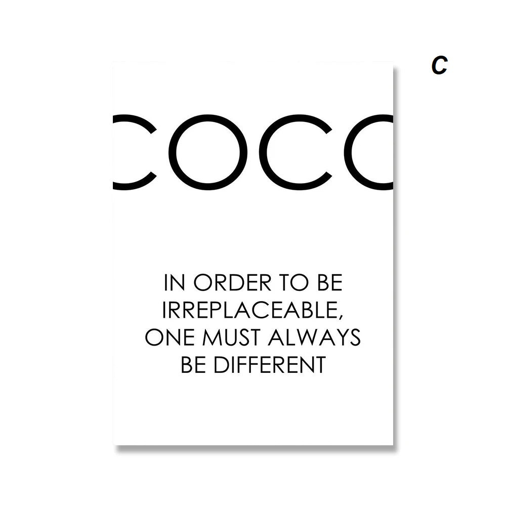 Black White Fashion Wall Art Prints Coco Chanel Dior Surfboard Perfume Posters Minimalist Modern Home Decor Chic Inspirational Wall Art for Living Room Bedroom Office