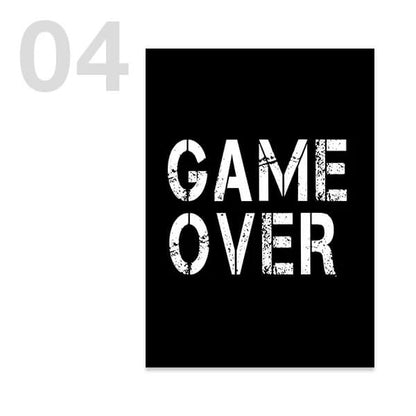 Black White Game Controller Minimalist Wall Art Canvas Print For Office Children Room Wall Décor
