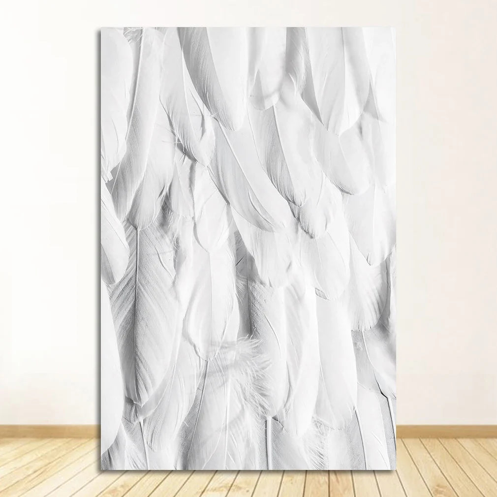 Black White Golden Feather Wall Art Canvas Prints Fashion Pictures For Living Room Bedroom Hotel Art Decor