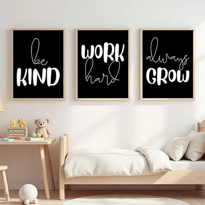 Black and White Motivational Posters Wall Art Canvas Prints Minimalist Wall Art  for Modern Interiors