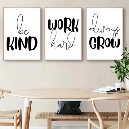 Black and White Motivational Posters Wall Art Canvas Prints Minimalist Wall Art  for Modern Interiors