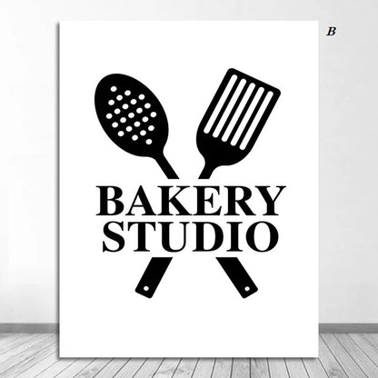 Black and White Cooking Quotes Canvas Prints Minimalist Wall Art Inspirational Kitchen Sayings Poster For Dining Room Coffee Shop Home Décor