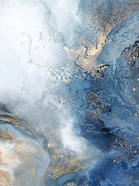 Blue Golden Abstract Marble Modern Wall Art Canvas Prints For Living Room Bedroom Office Decor