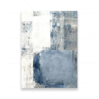 Blue Grey Urban Abstract Wall Art Canvas Prints For Modern Apartment Living Room Dining Room Contemporary Home Decor