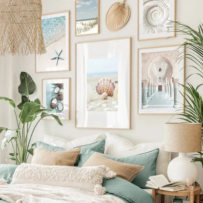 Blue Ocean Beach Landscape Tropical Travel Wall Art Canvas Prints For Living Room Decor