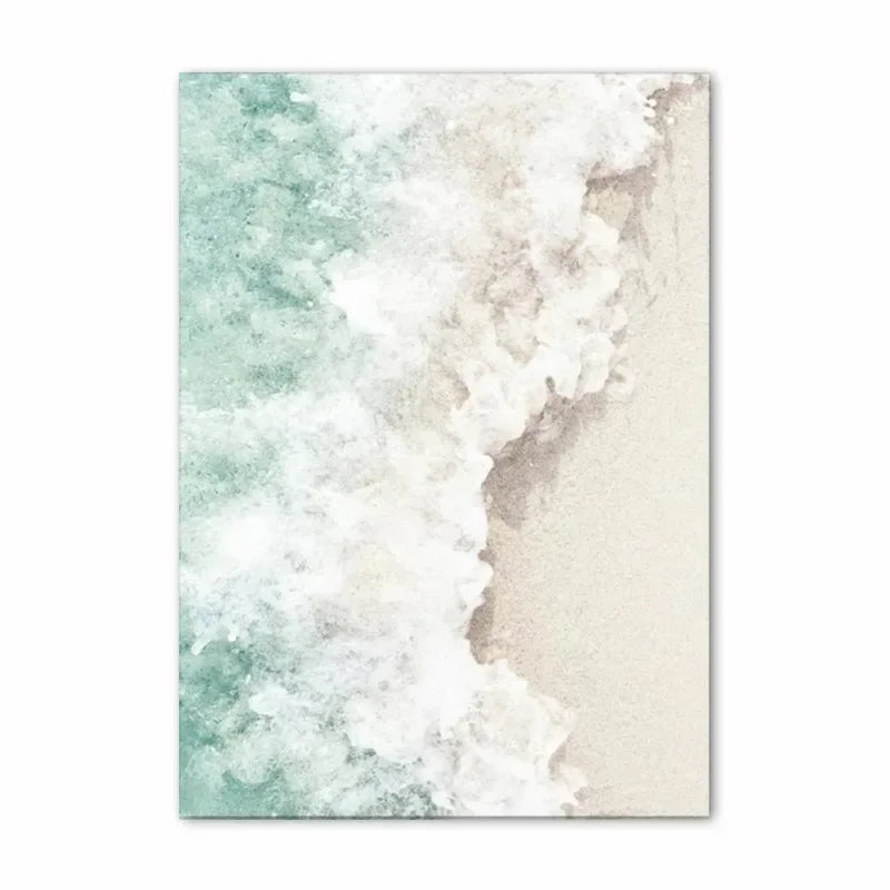 Blue Ocean Beach Landscape Tropical Travel Wall Art Canvas Prints For Living Room Decor