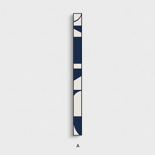 Minimalist Abstract Blue White Slim Format Wall Art Canvas Prints Tall Narrow Format Poster For Living Room Stairway Wall Decor